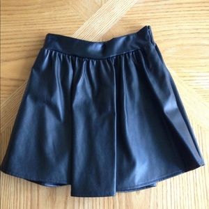 Black Faux Leather Skirt